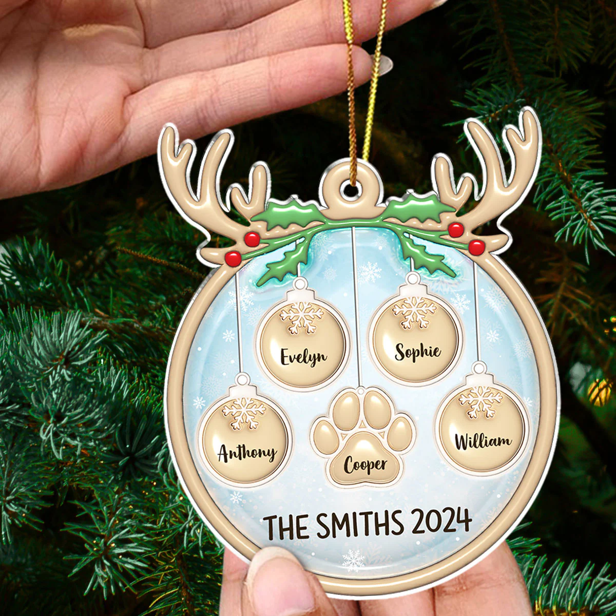 Family Charm - Personalized Custom 3D Inflated Effect Acrylic Ornament - Image 3