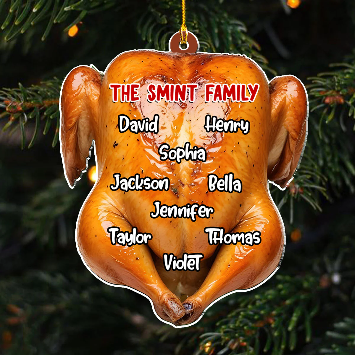 Family Chicken Merry Christmas - Personalized Custom Acrylic Ornament - Image 2