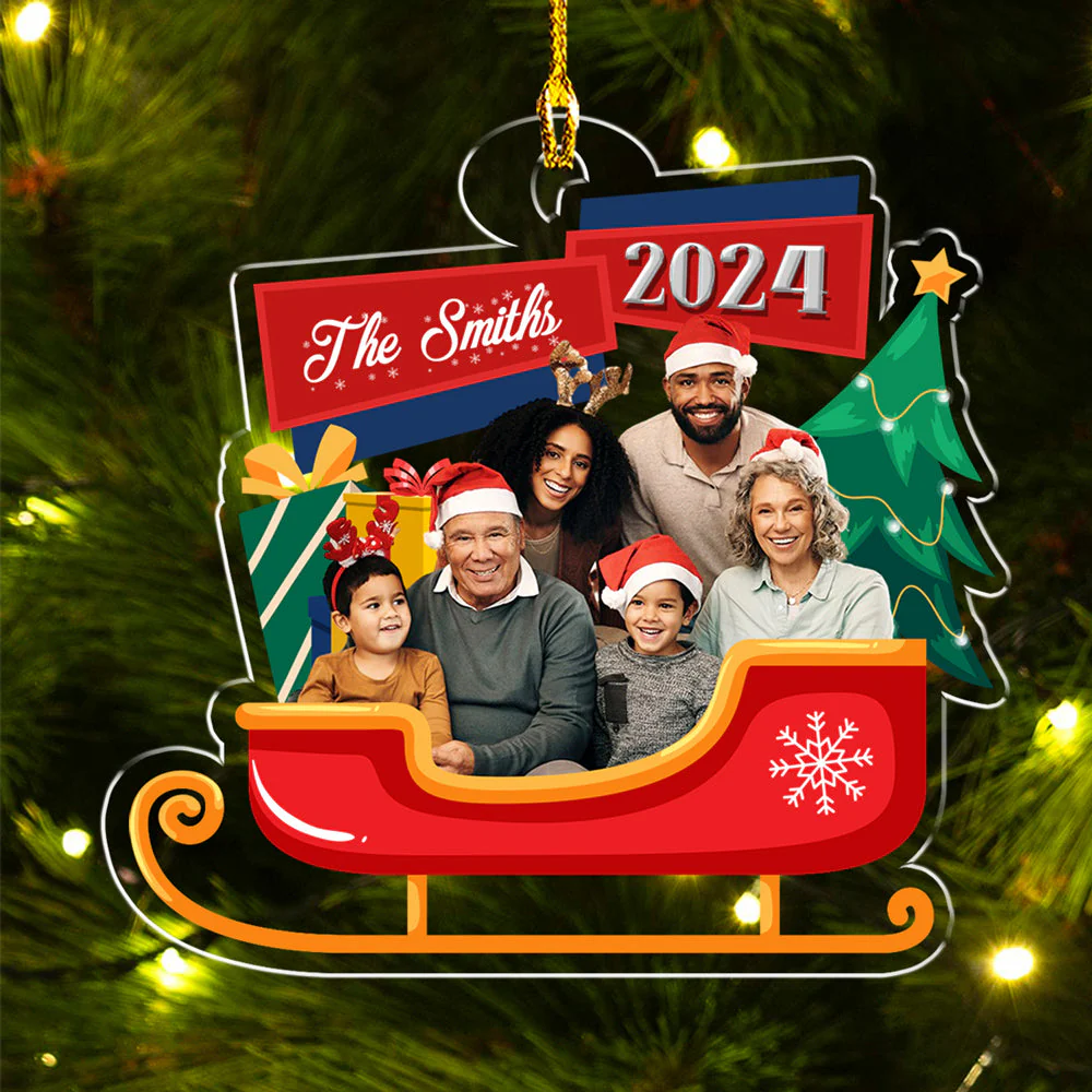 Family Christmas 2024 - Personalized Custom Acrylic Ornament - Image 2