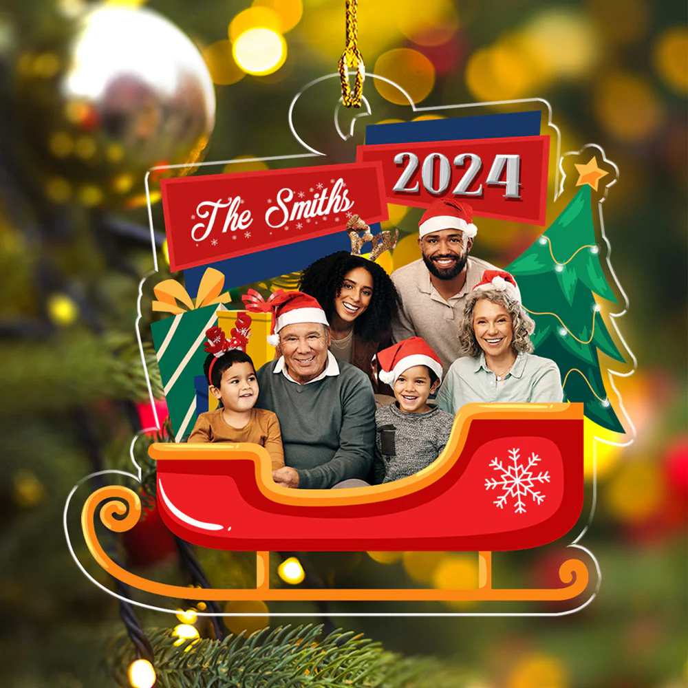 Family Christmas 2024 - Personalized Custom Acrylic Ornament - Image 3
