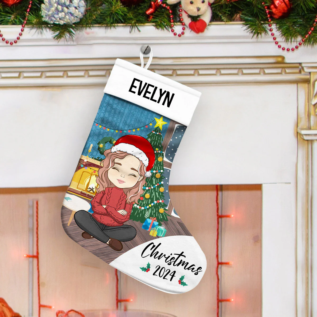 Family Christmas 2024 - Personalized Custom Christmas Stocking - Image 2
