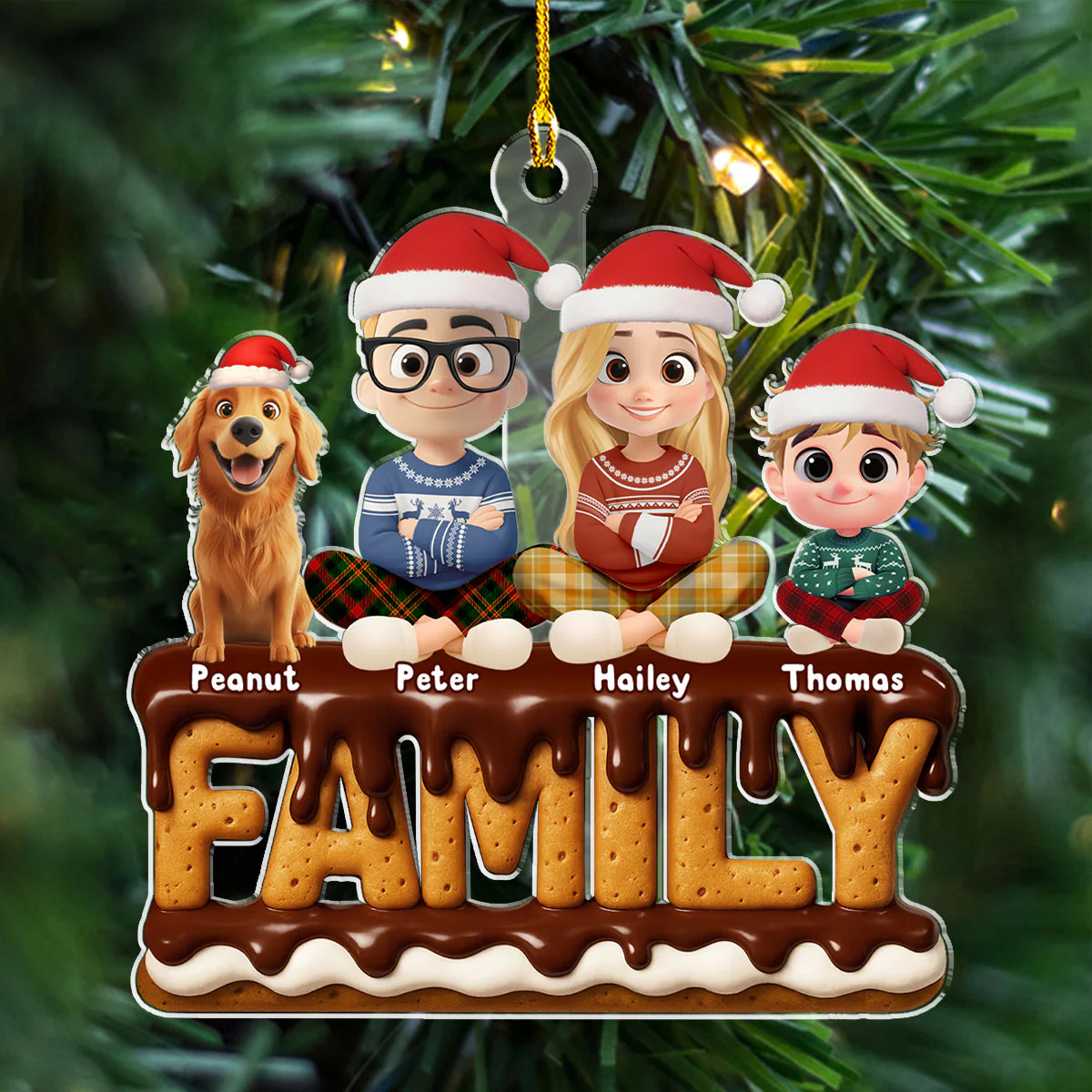 Family Christmas 2025 - Personalized Custom Acrylic Ornament  - Image 2