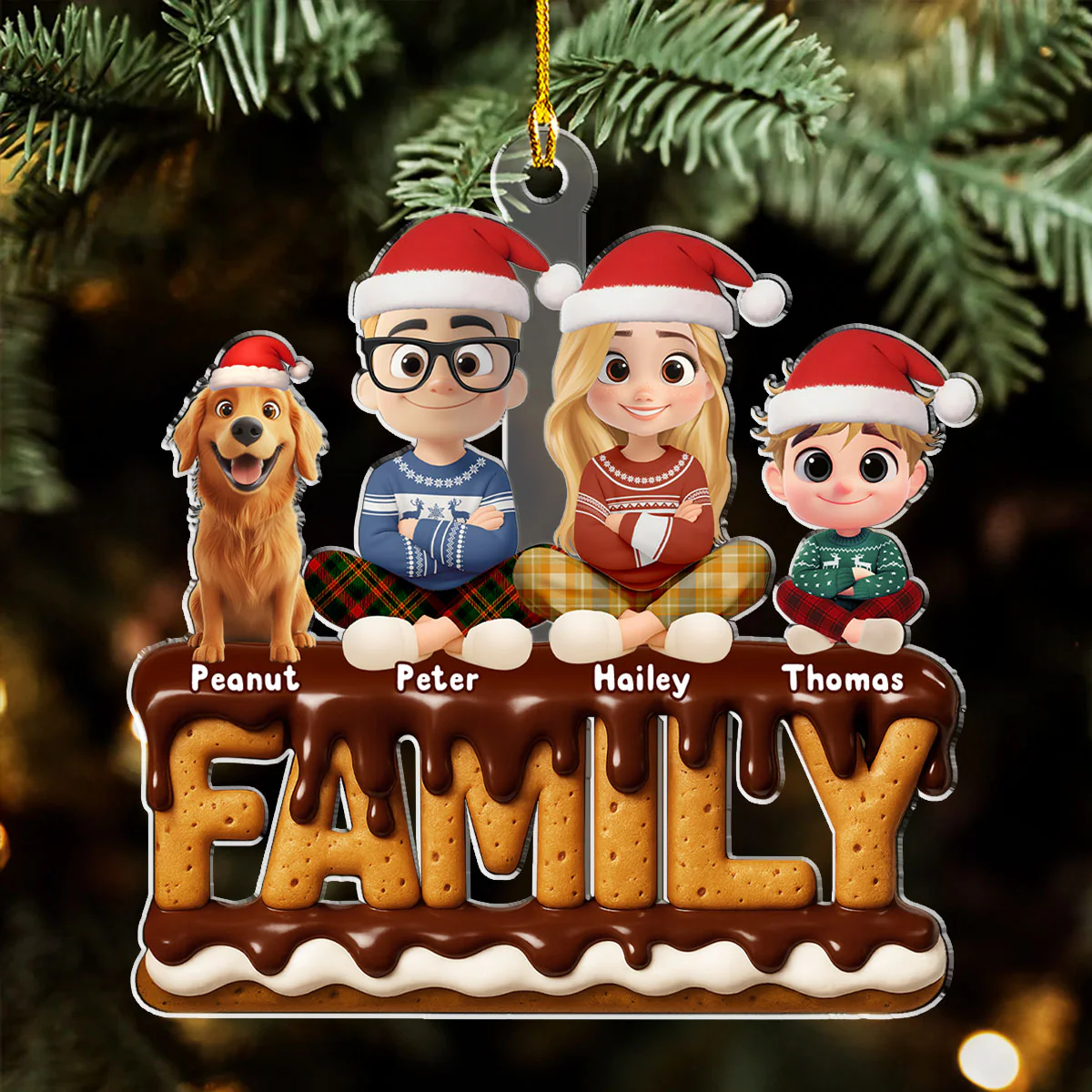 Family Christmas 2025 - Personalized Custom Acrylic Ornament  - Image 3
