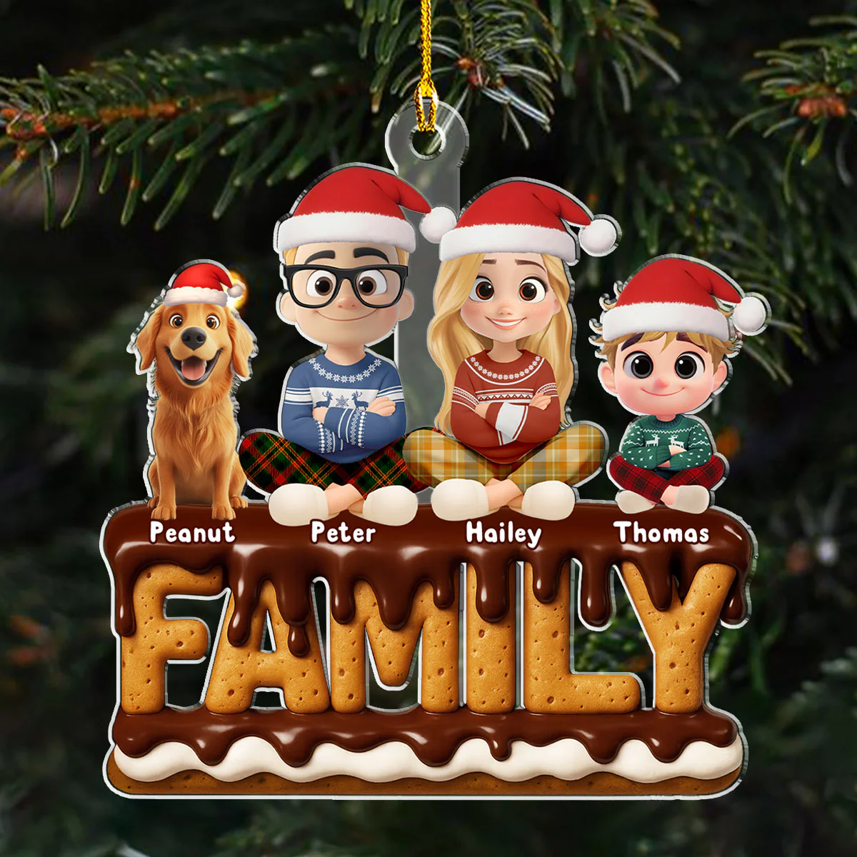 Family Christmas 2025 - Personalized Custom Acrylic Ornament  - Image 4