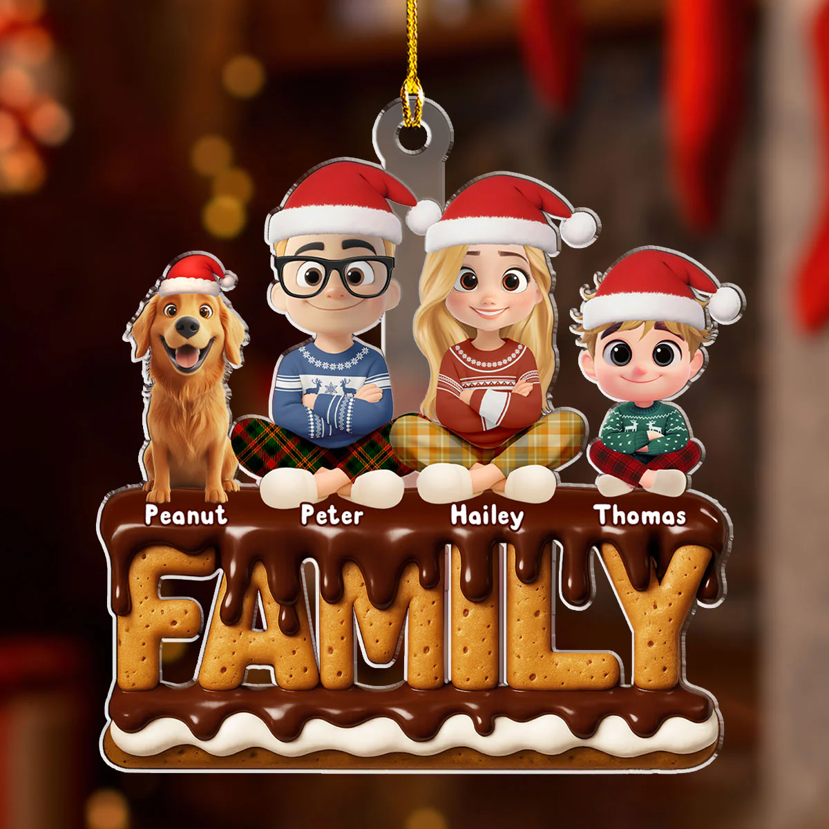 Family Christmas 2025 - Personalized Custom Acrylic Ornament  - Image 5