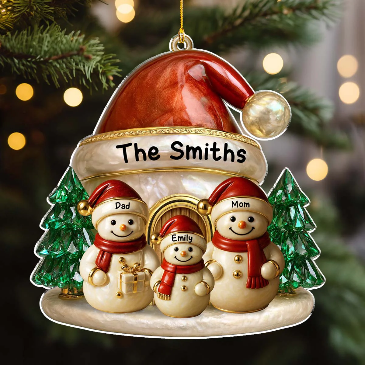 Family Christmas Brings Lasting Joy - Personalized Custom 3D Inflated Effect Acrylic Ornament - Image 3