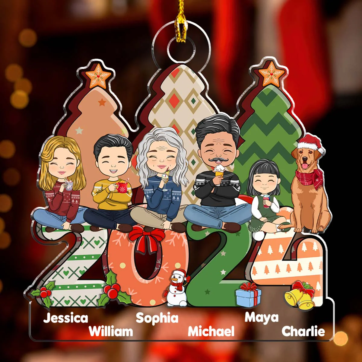 Family Christmas Gift - Personalized Custom Acrylic Ornament - Image 3