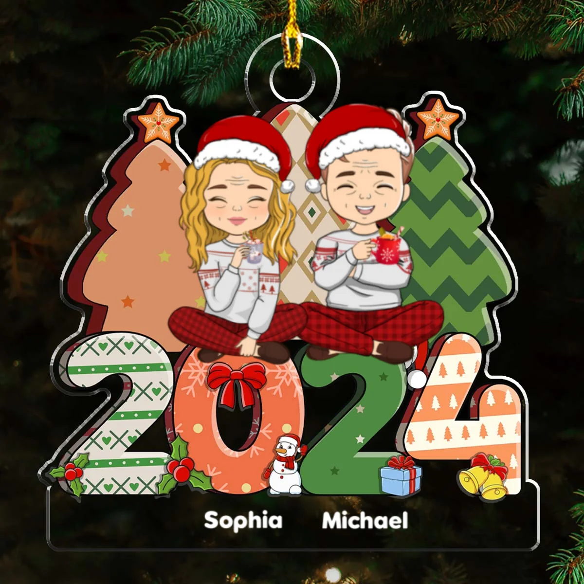 Family Christmas Gift - Personalized Custom Acrylic Ornament - Image 5