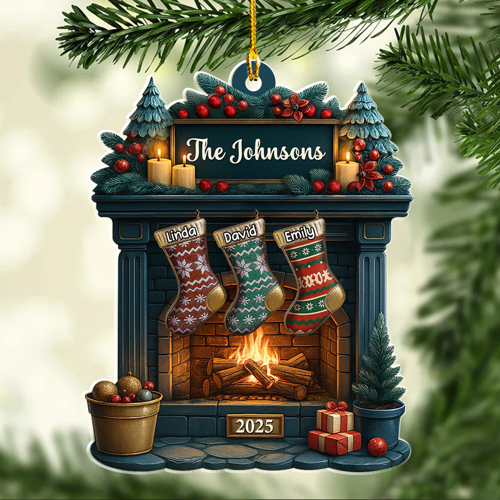 Family Christmas - Personalized Custom Acrylic Ornament - Image 2