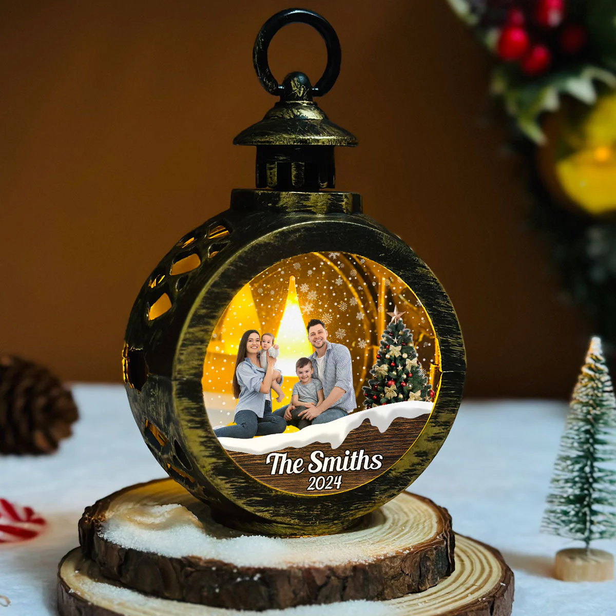 Family Christmas - Personalized Custom Christmas Lantern - Image 5