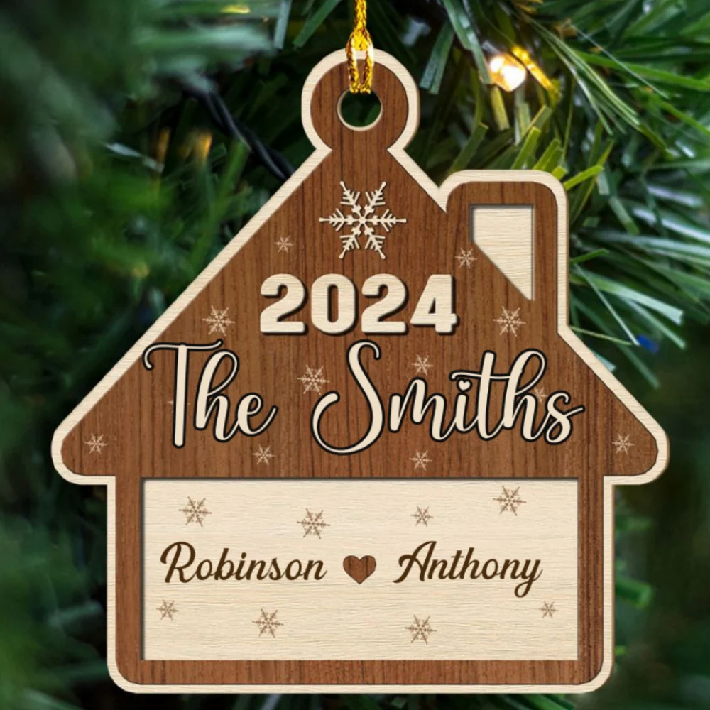 Family Christmas - Personalized Custom Wood Ornament - Image 5