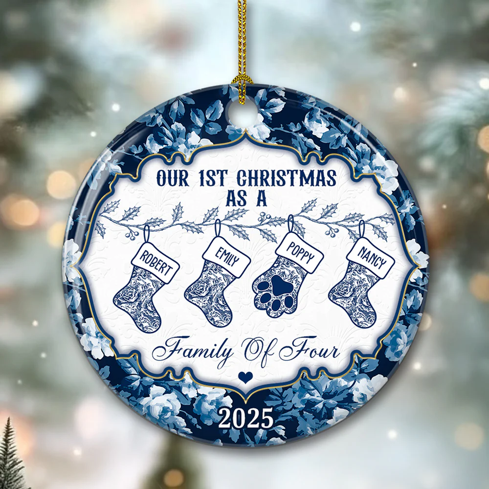 Family Christmas Stockings - Personalized Custom Ceramic Ornament - Image 3