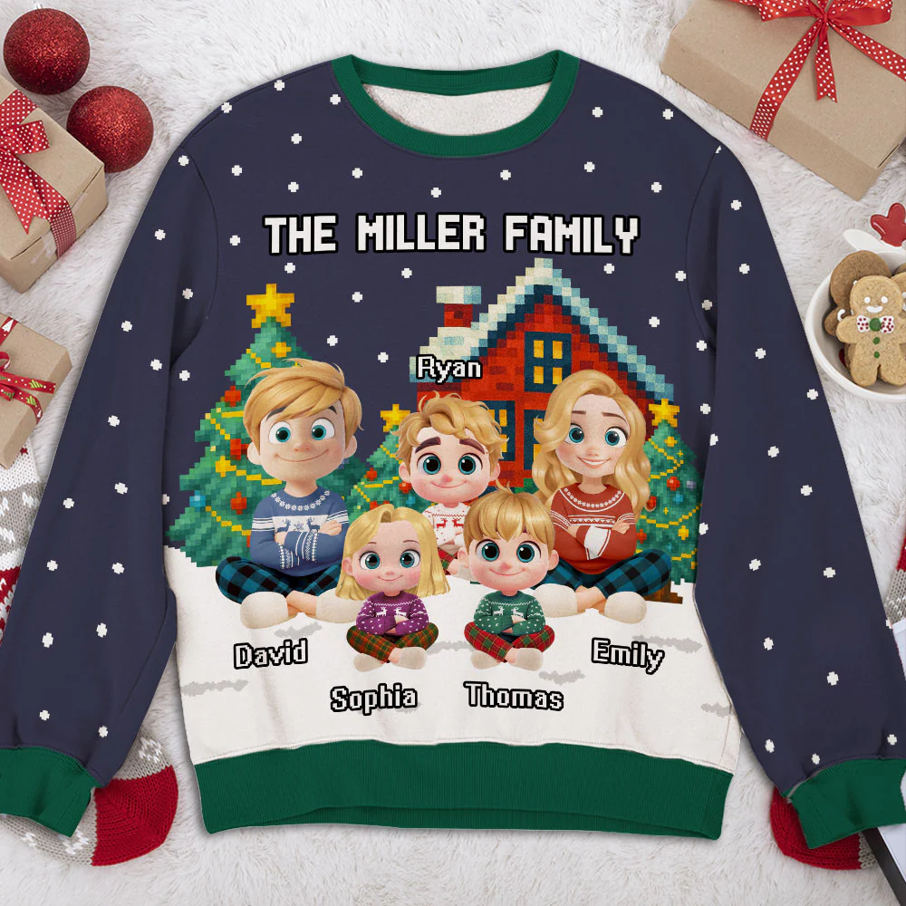 Family Christmas Together - Personalized Custom All-Over-Print Sweatshirt - Image 3