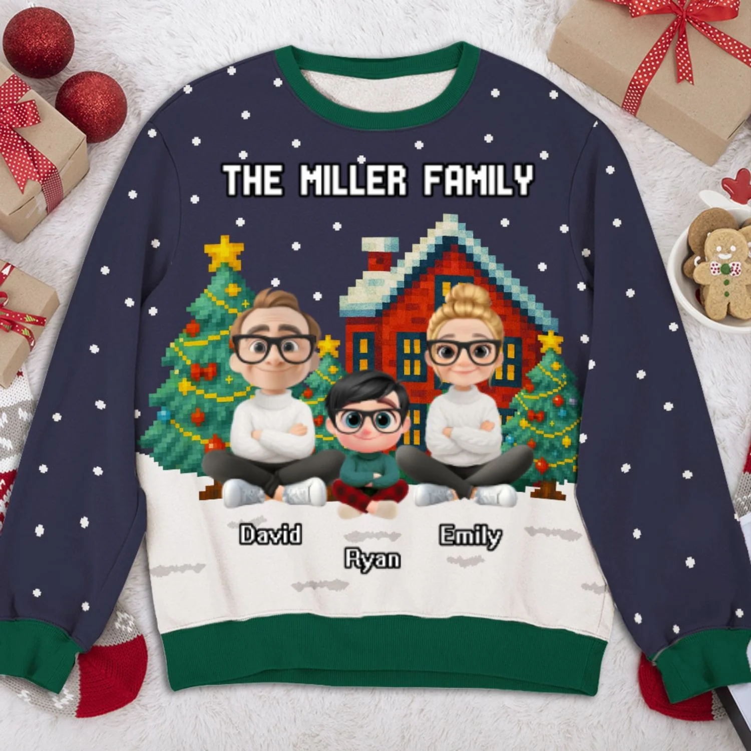 Family Christmas Together - Personalized Custom All-Over-Print Sweatshirt - Image 6