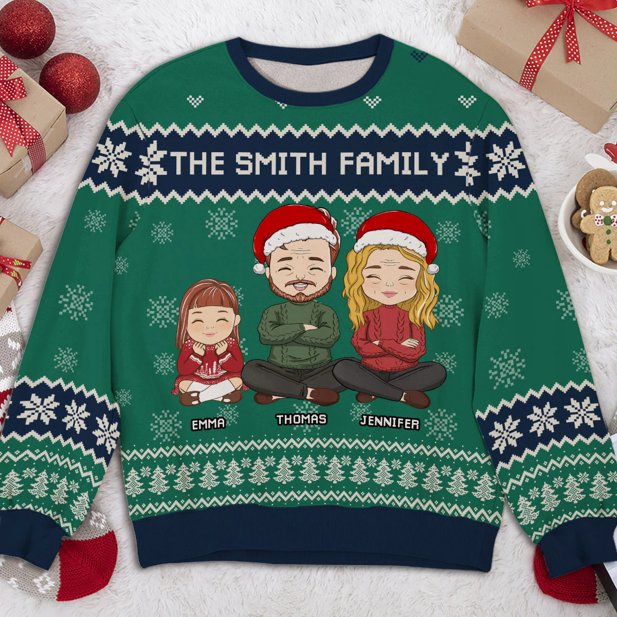 Family Christmas Together - Personalized Custom All-Over-Print Sweatshirt - Image 2
