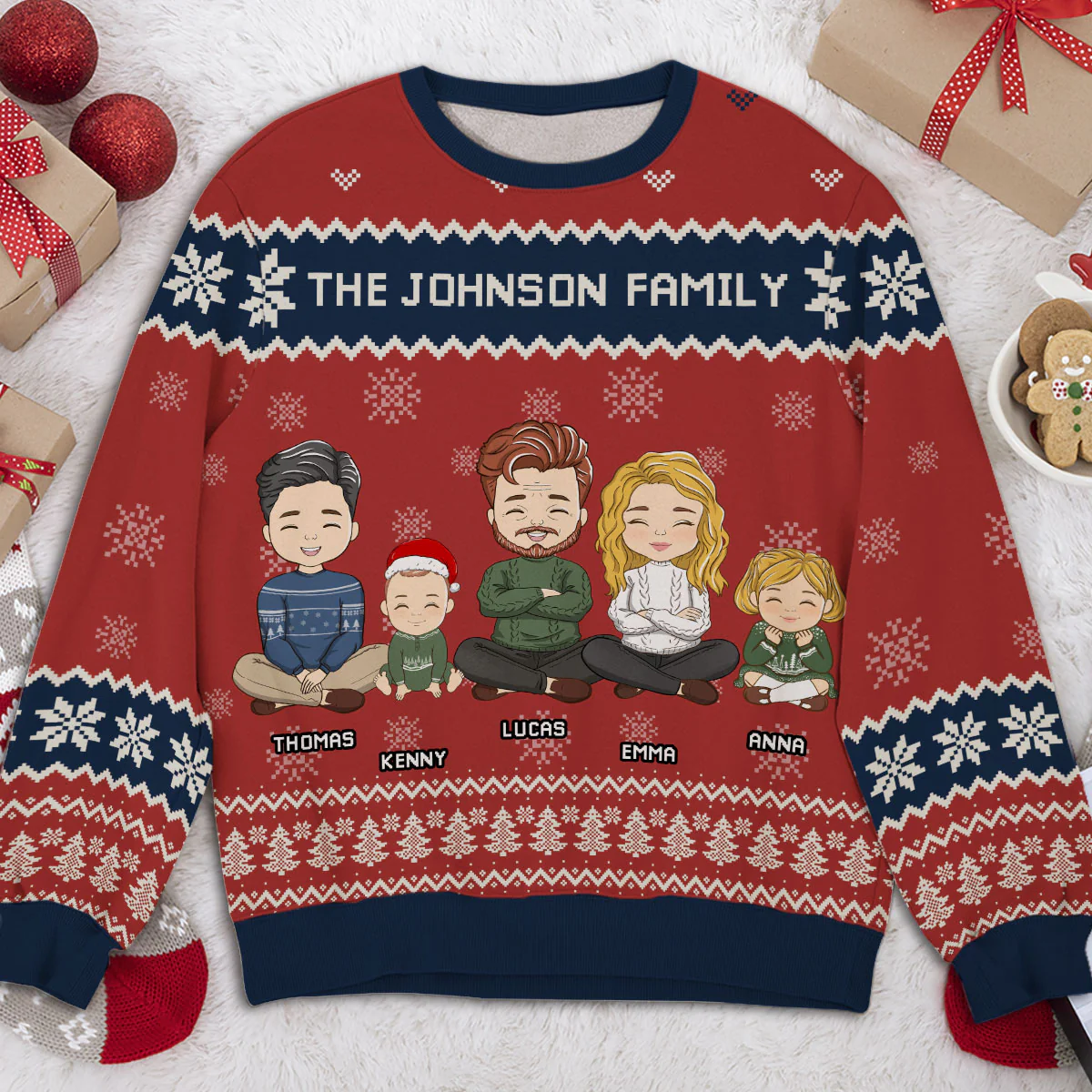 Family Christmas Together - Personalized Custom All-Over-Print Sweatshirt - Image 3
