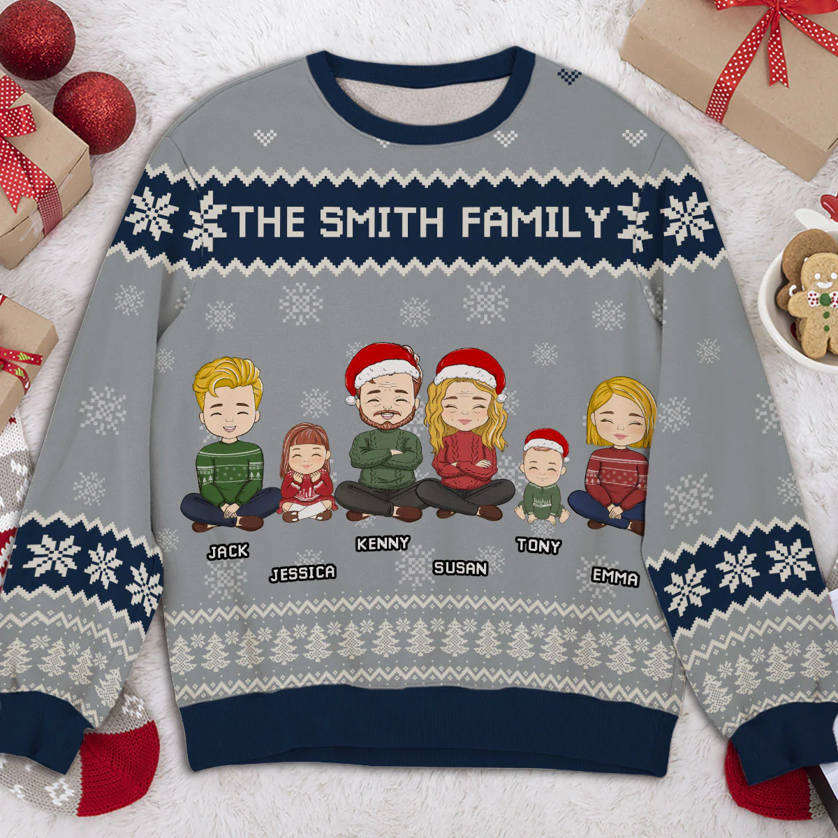 Family Christmas Together - Personalized Custom All-Over-Print Sweatshirt - Image 4