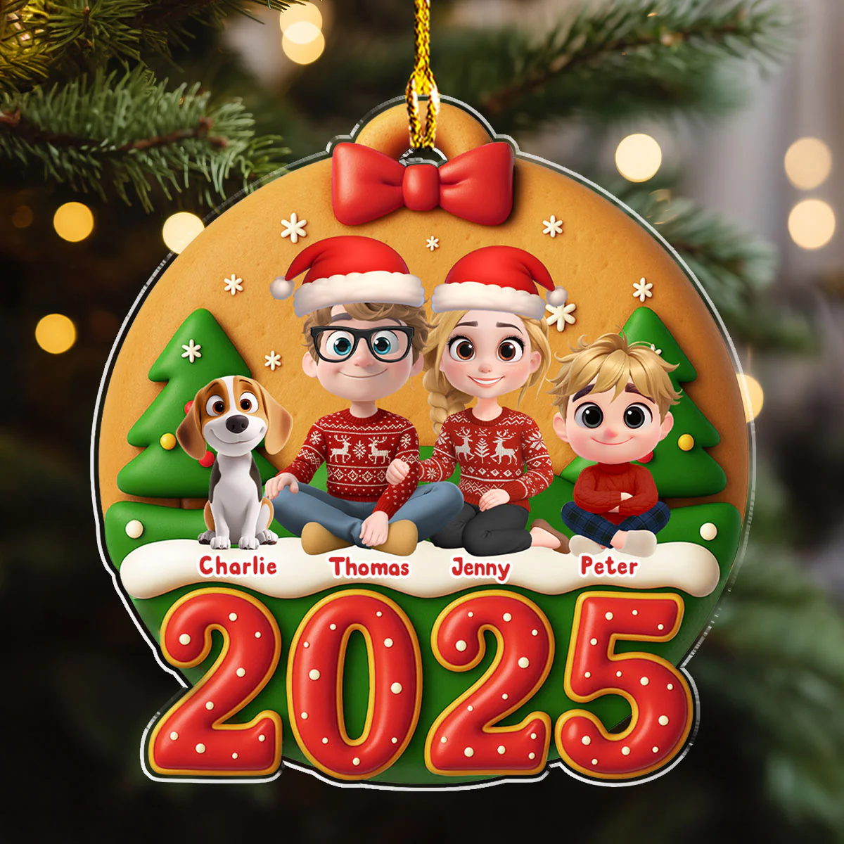 Family Circle Cake - Personalized Custom Acrylic Ornament
