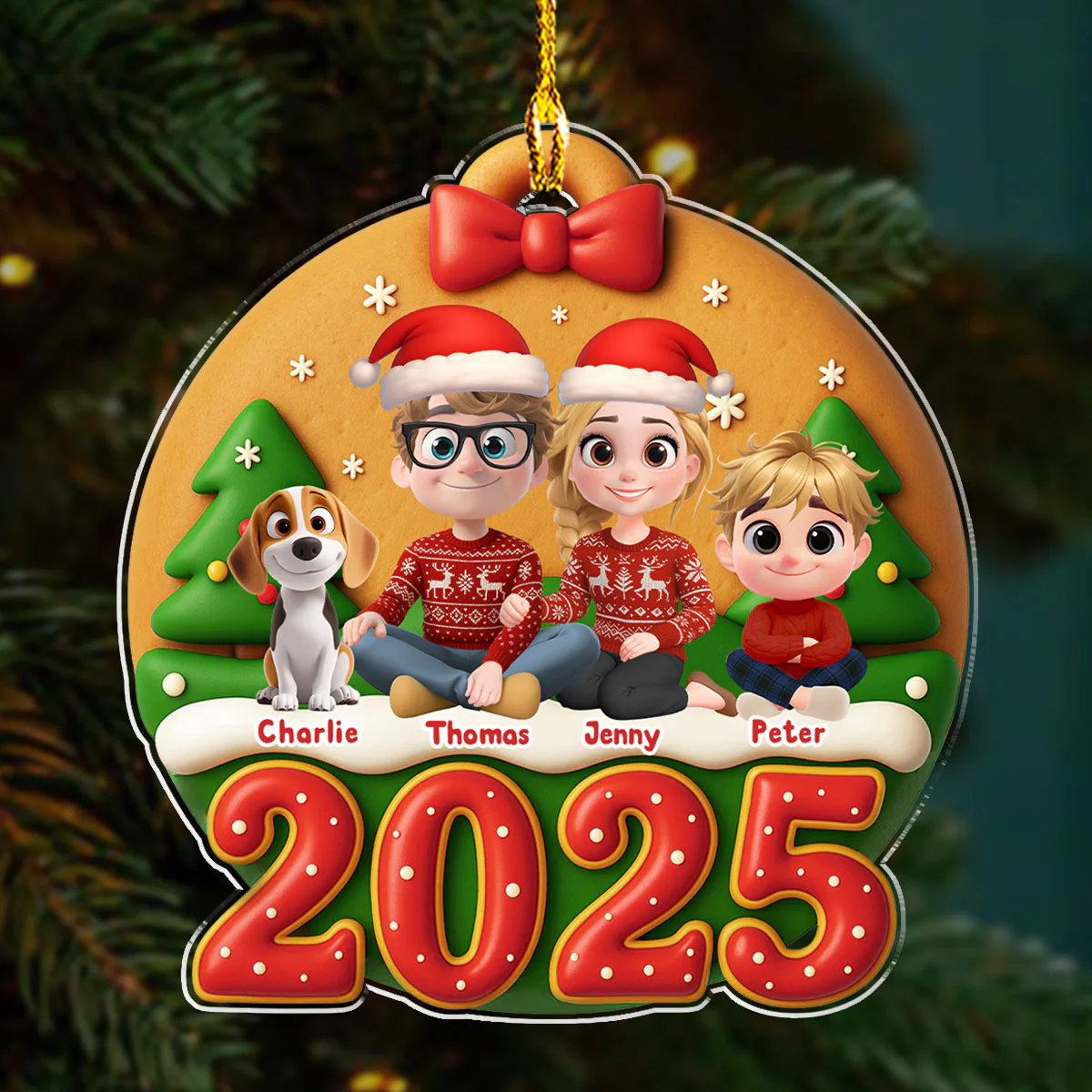 Family Circle Cake - Personalized Custom Acrylic Ornament - Image 4