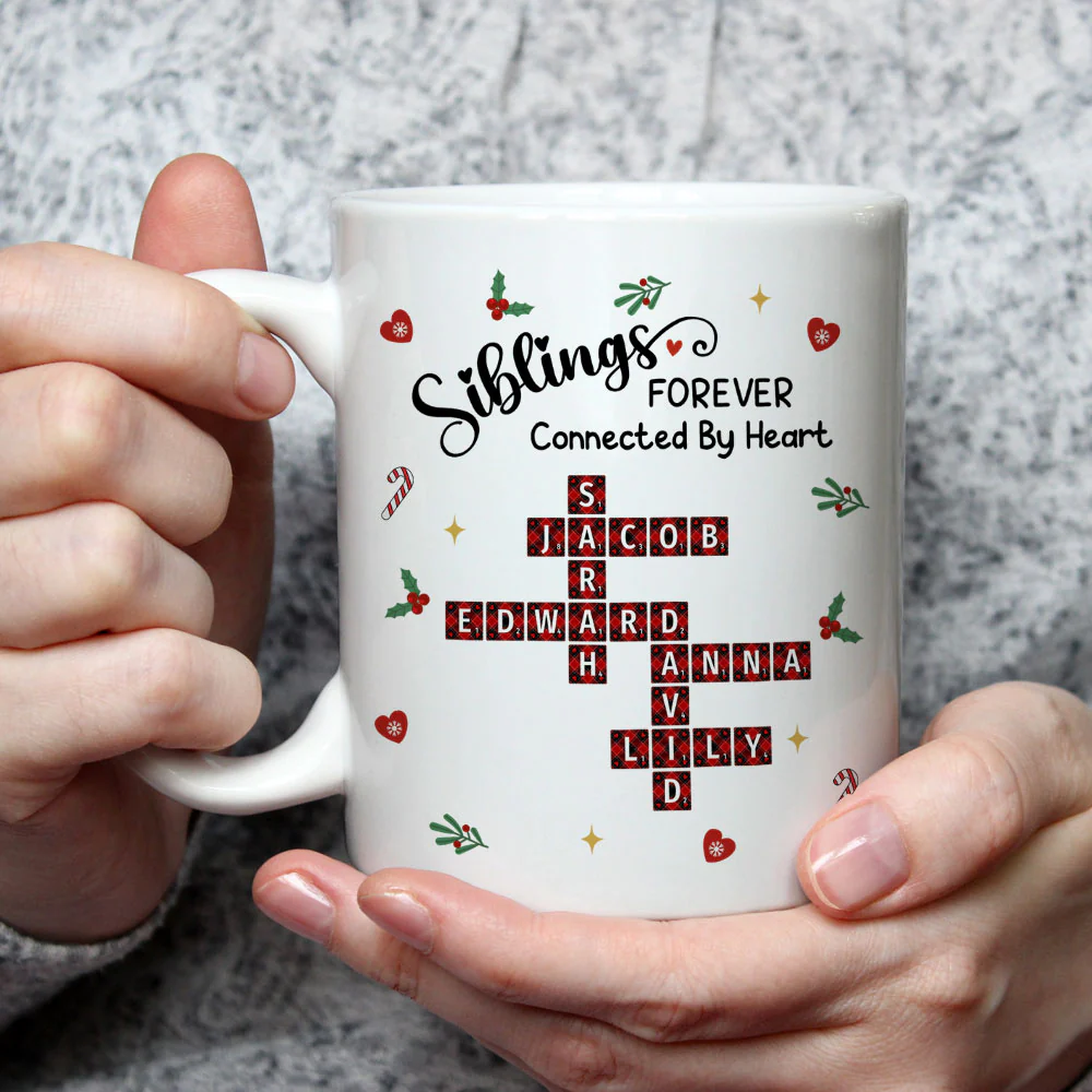 Family Connected By Heart - Personalized Custom Coffee Mug - Image 2