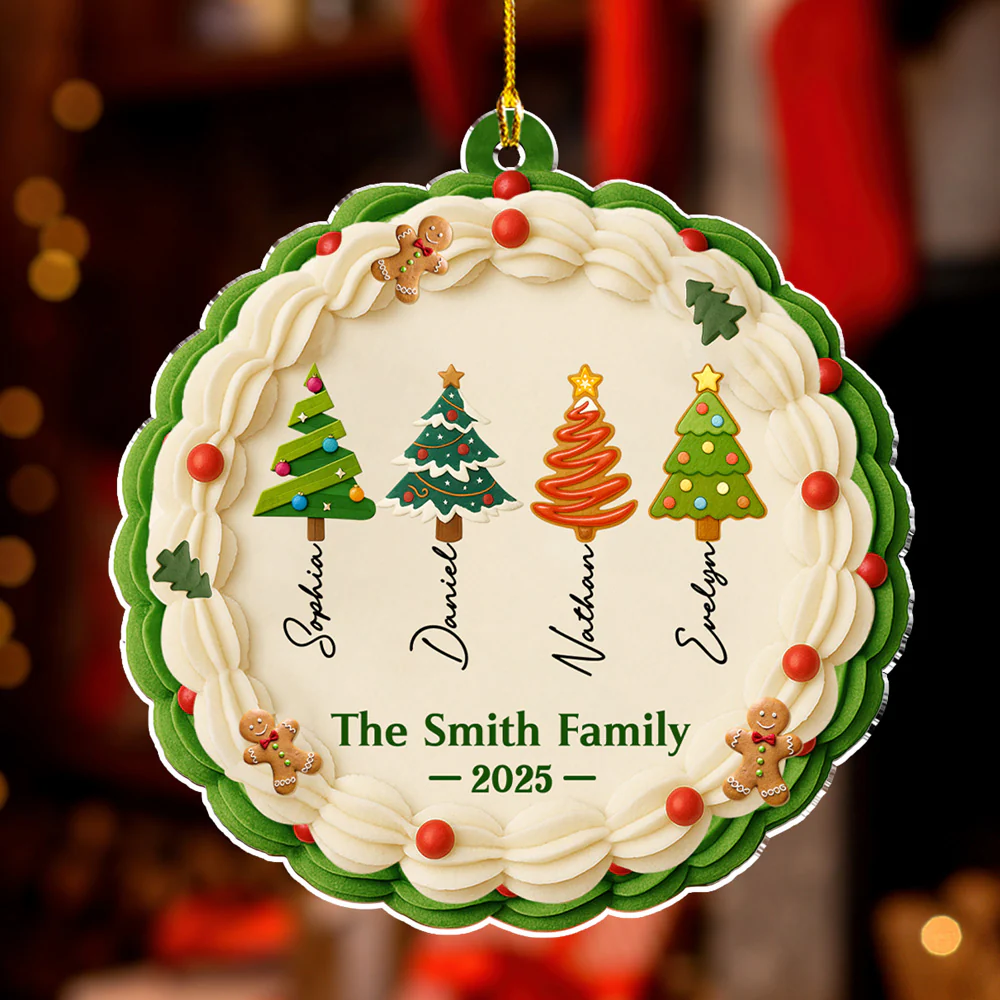 Family Cookie - Personalized Custom Acrylic Ornament - Image 2