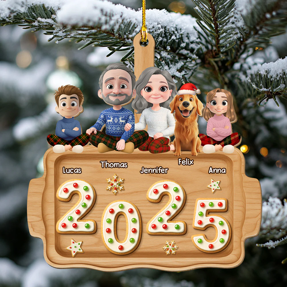 Family Cookies Dreams - Personalized Custom 3D Effect Wood Ornament - Image 4