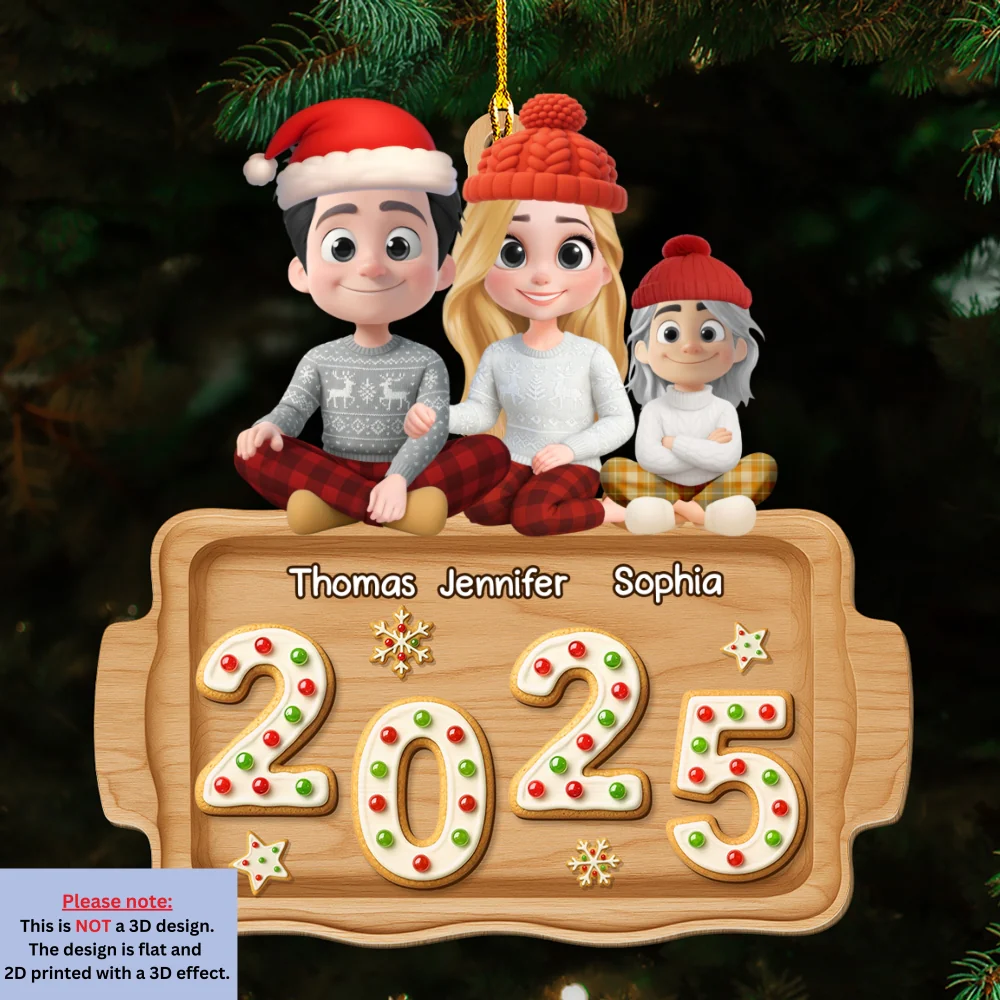 Family Cookies Dreams - Personalized Custom 3D Effect Wood Ornament - Image 6