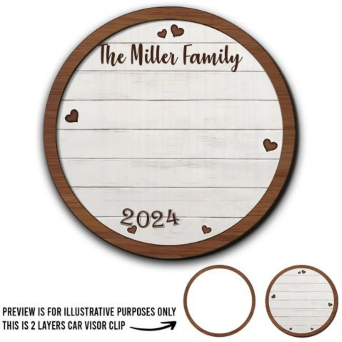 Family Crossword - Personalized Custom Car Visor Clip - Image 5