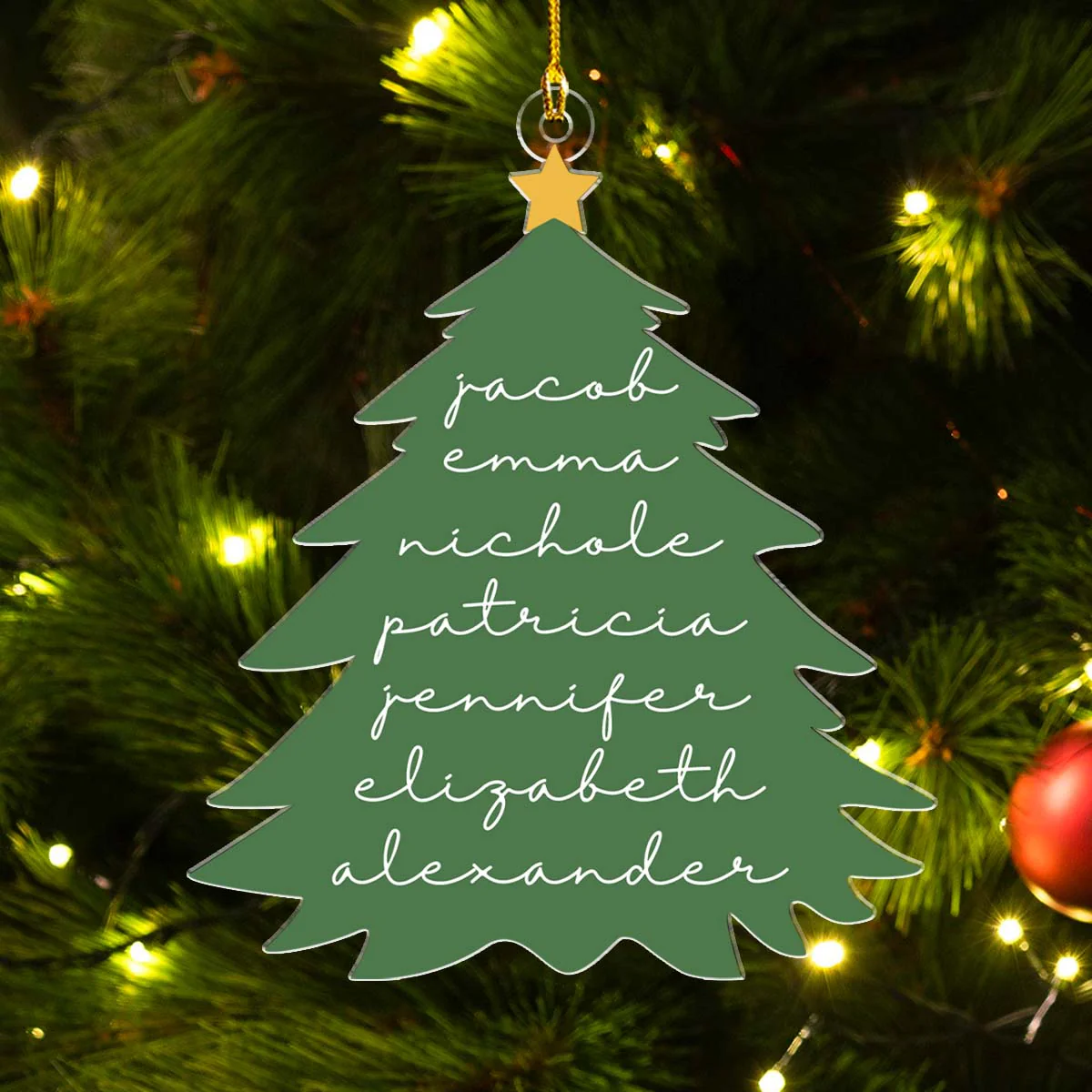 Family Cute Christmas Tree - Personalized Custom Acrylic Ornament - Image 4