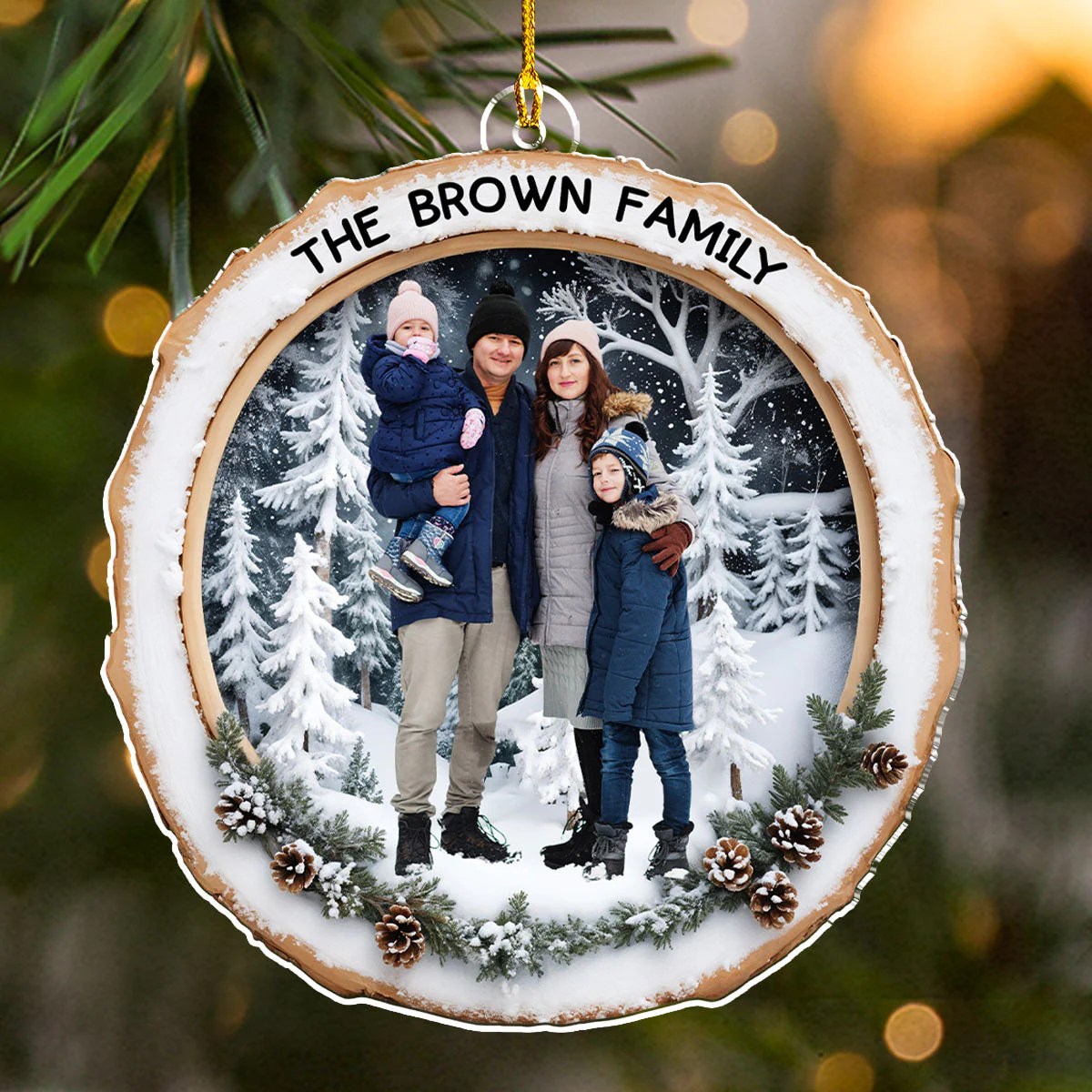 Family Cute Frame - Personalized Custom Acrylic Ornament - Image 2