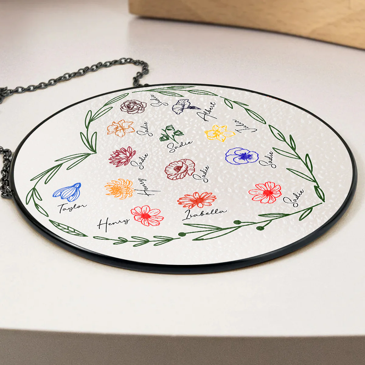 Family Flowers - Personalized Custom Window Hanging Suncatcher - Image 3