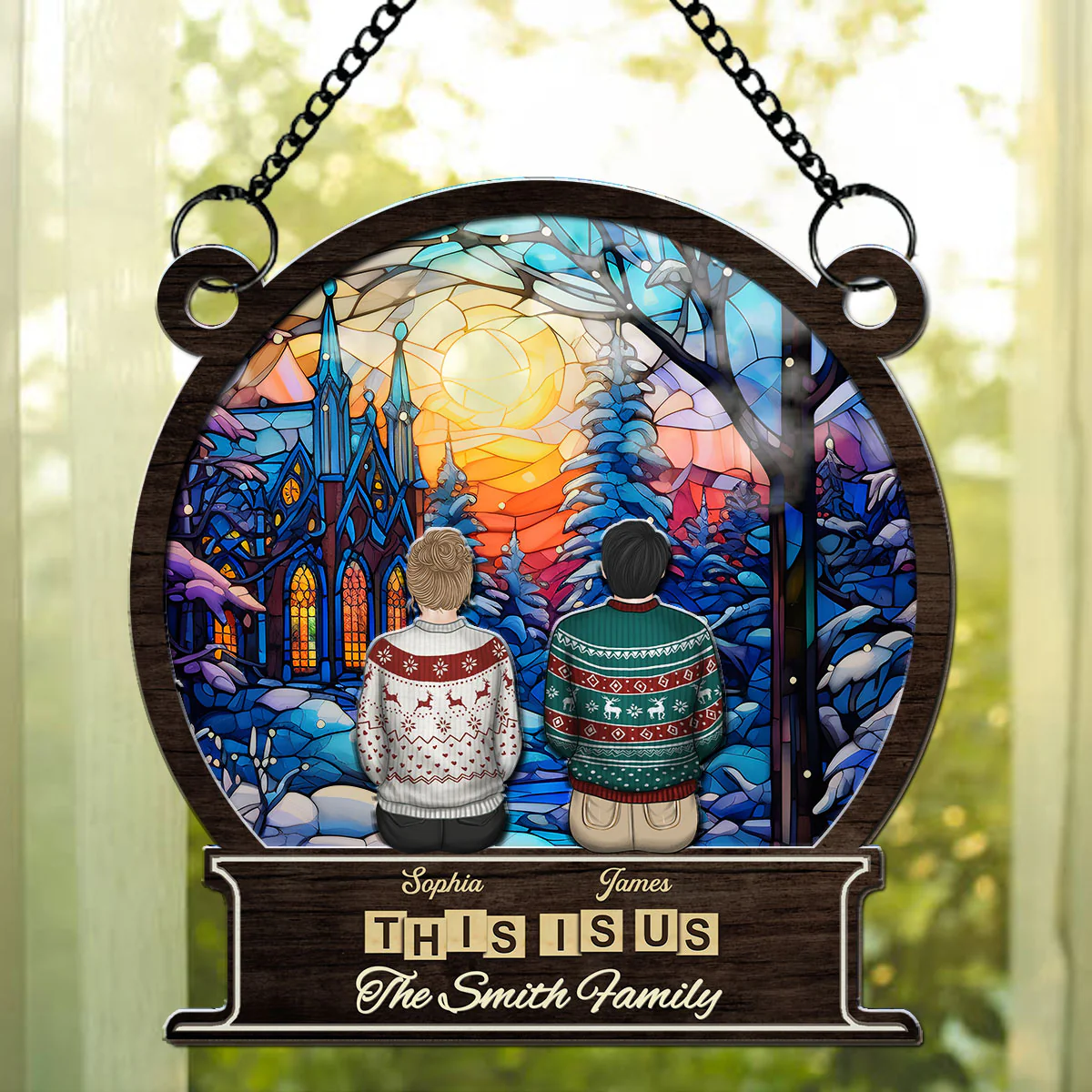 Family Forever And Ever - Personalized Custom Suncatcher - Image 2
