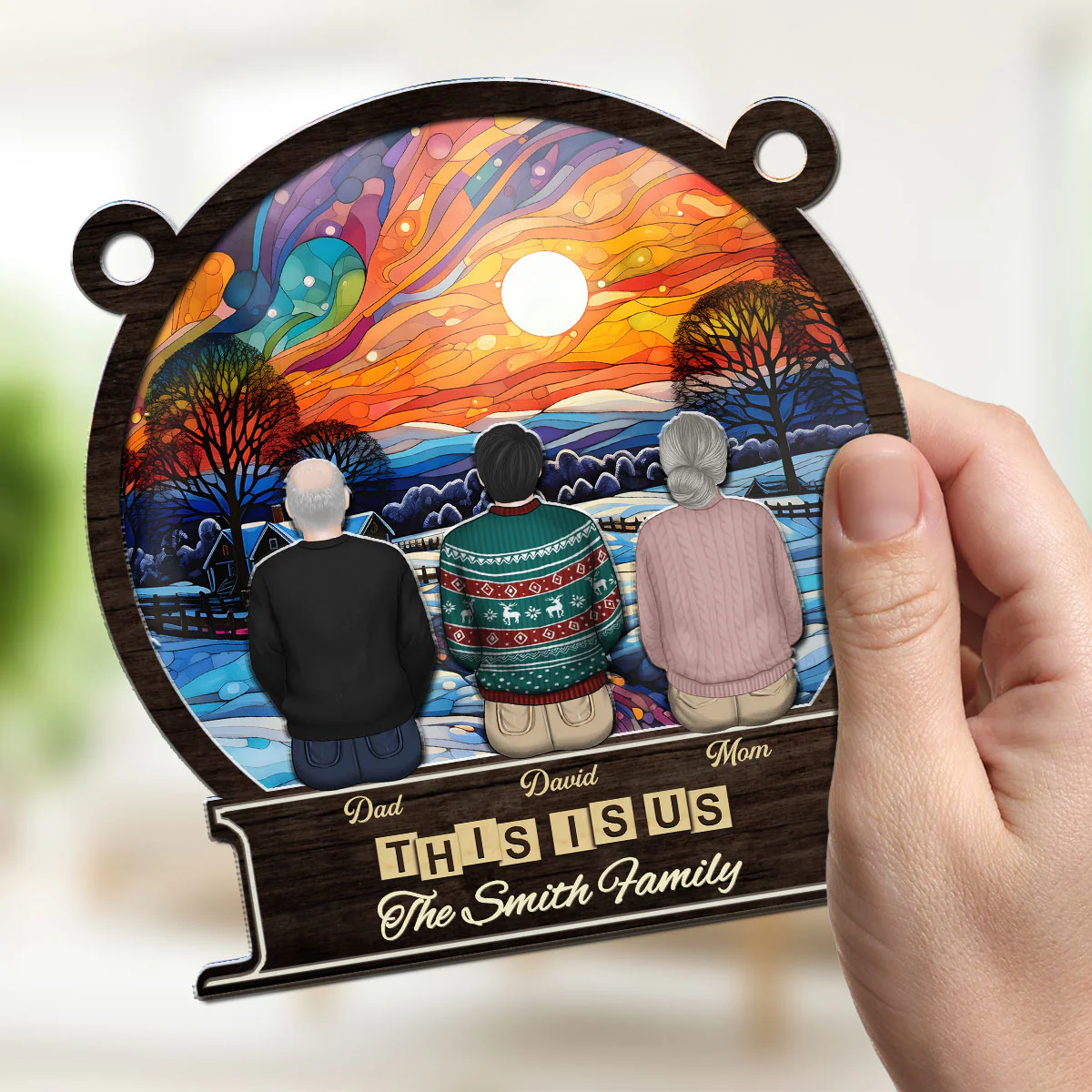 Family Forever And Ever - Personalized Custom Suncatcher - Image 4