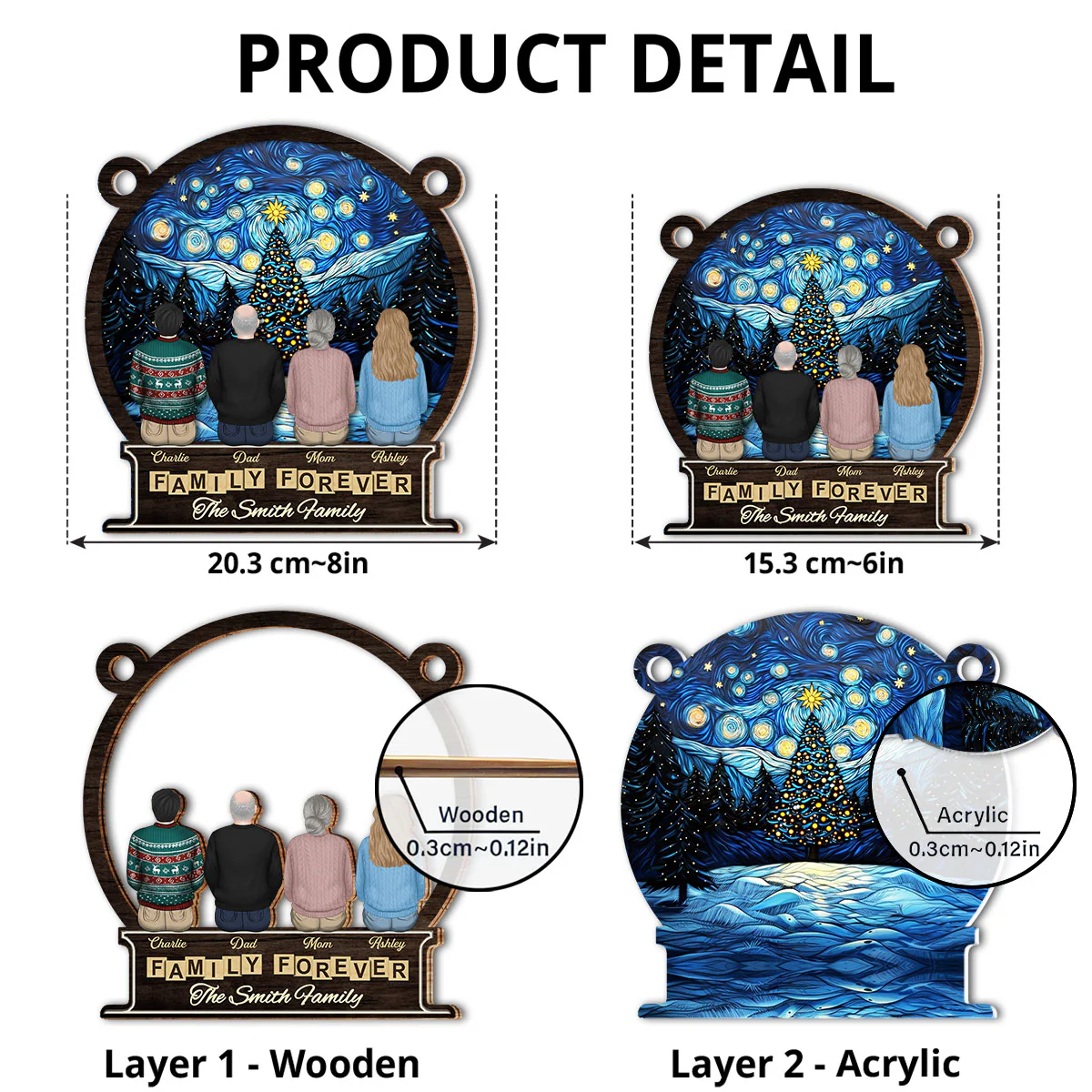 Family Forever And Ever - Personalized Custom Suncatcher - Image 5