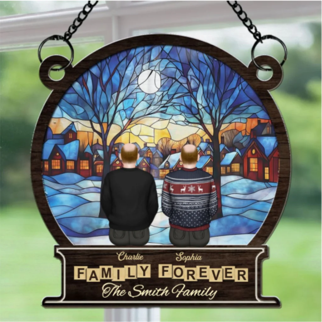 Family Forever And Ever - Personalized Custom Suncatcher - Image 6