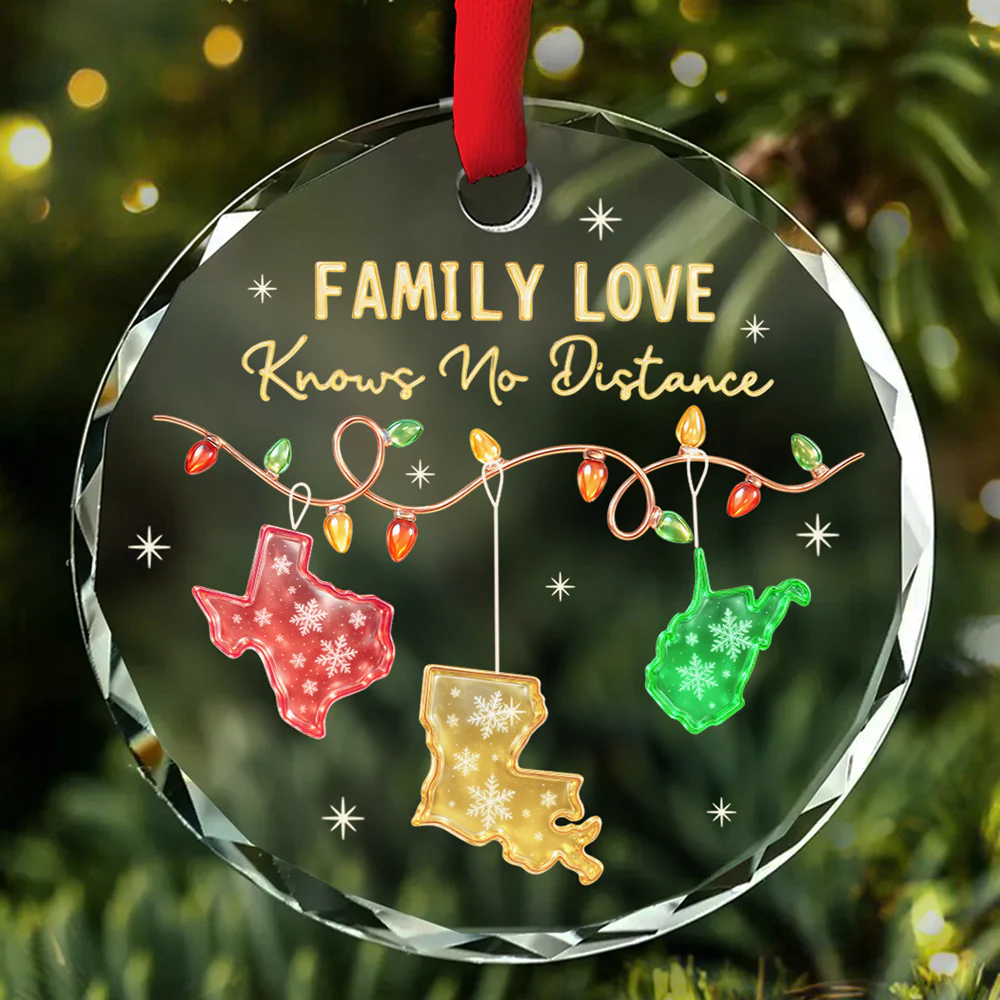 Family Forever And Ever Together - Personalized Custom Glass Ornament