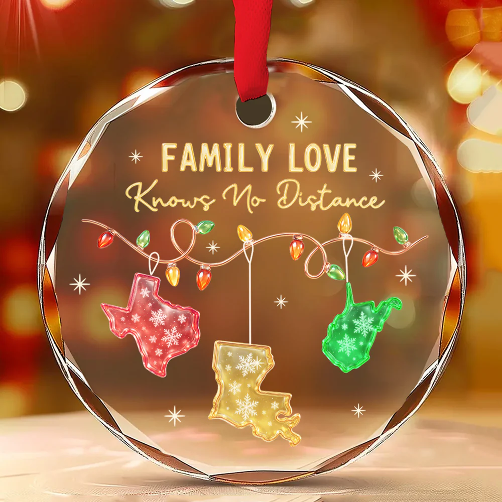 Family Forever And Ever Together - Personalized Custom Glass Ornament - Image 2