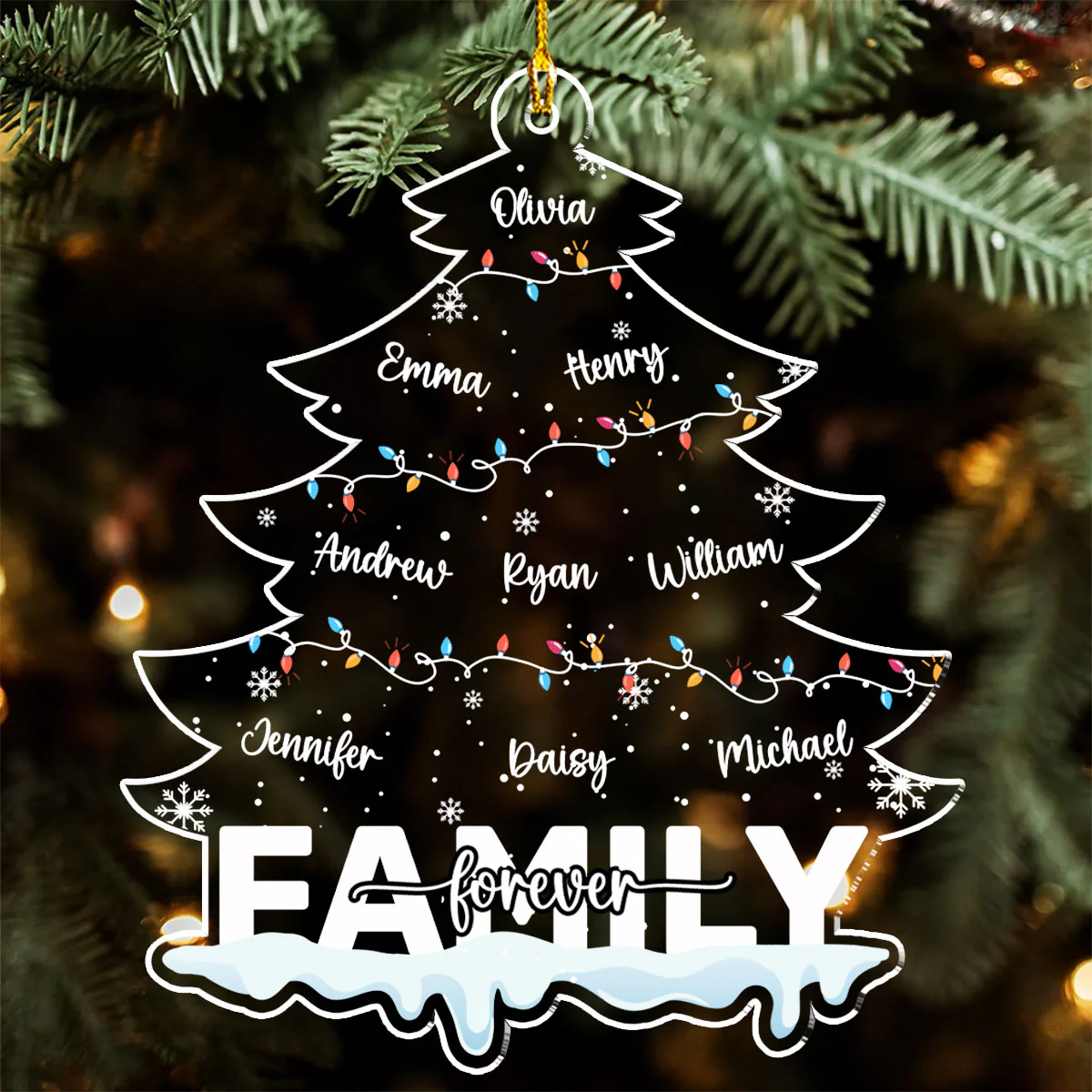 Family Forever Custom Name - Personalized Custom Acrylic Ornament - Image 3