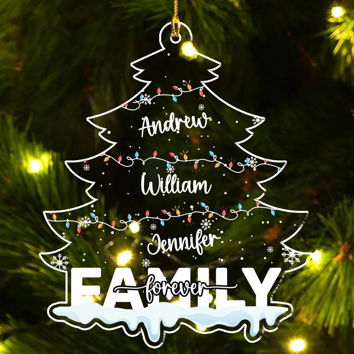 Family Forever Custom Name - Personalized Custom Acrylic Ornament - Image 4