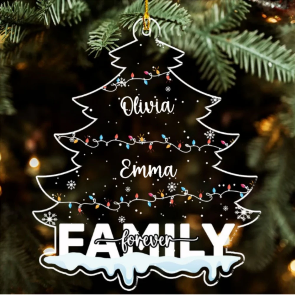 Family Forever Custom Name - Personalized Custom Acrylic Ornament - Image 5