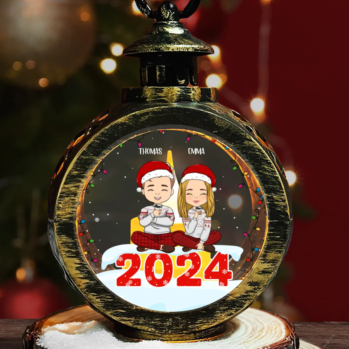 Family Forever - Personalized Custom Christmas Lantern - Image 6