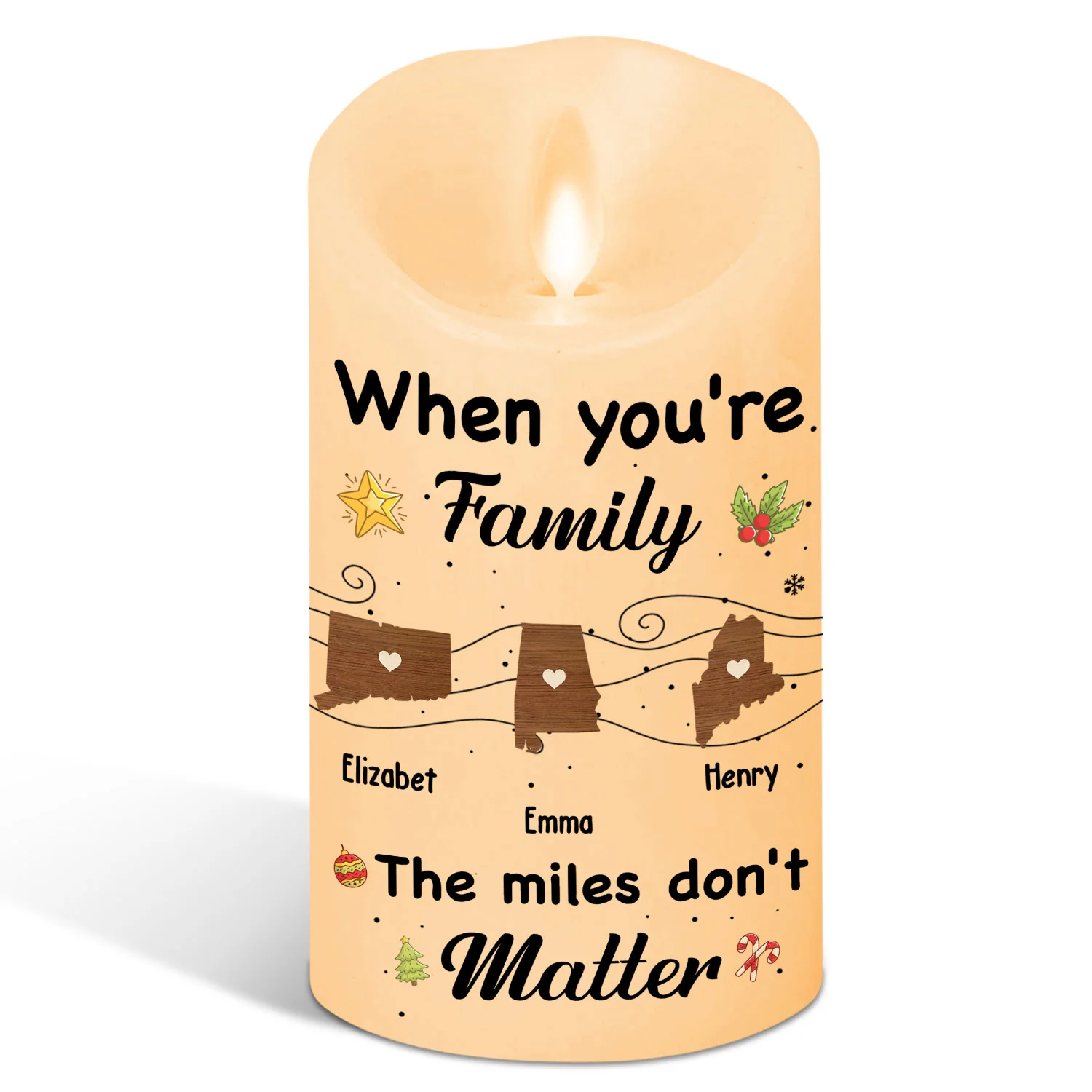 Family Forever - Personalized Custom LED Candle - Image 2