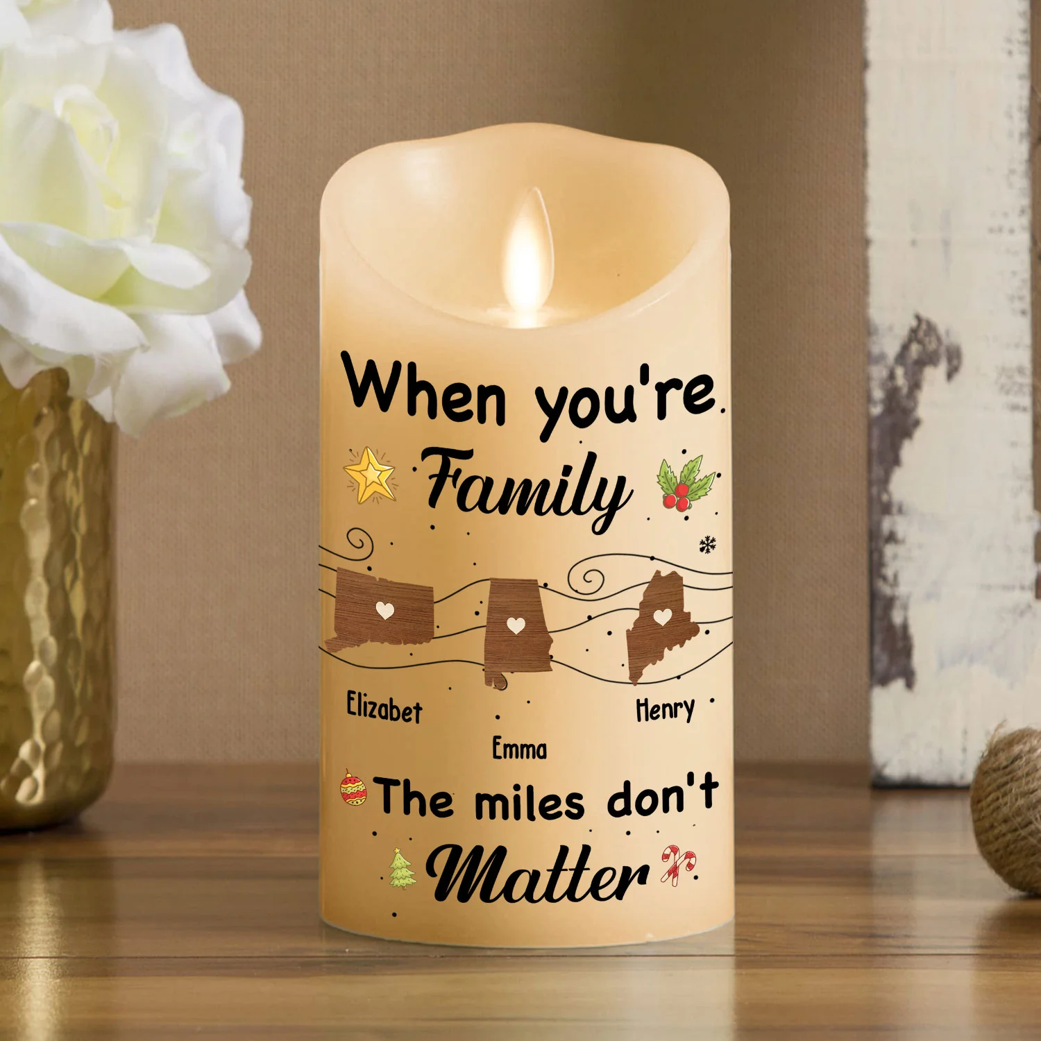 Family Forever - Personalized Custom LED Candle - Image 3