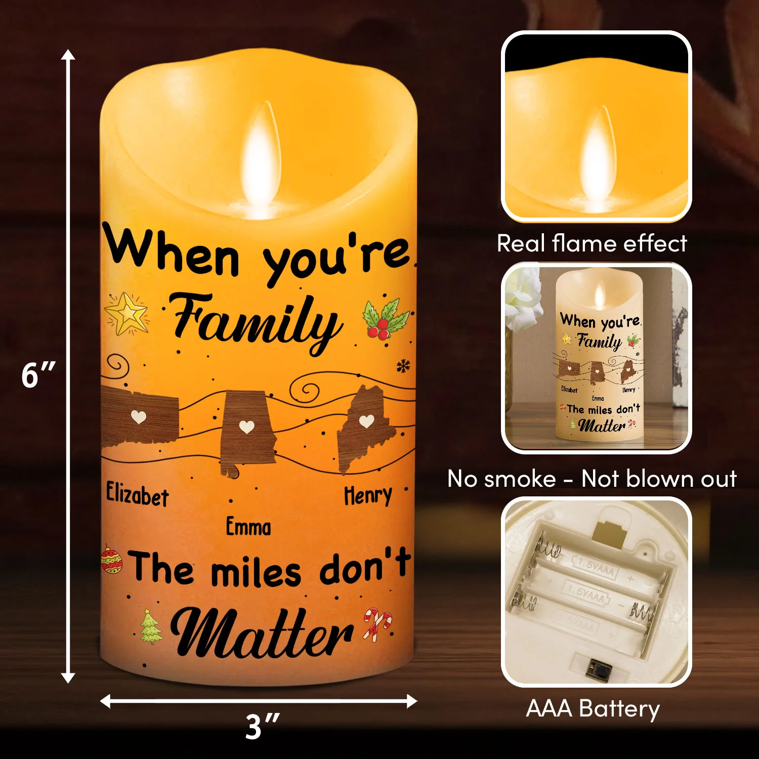 Family Forever - Personalized Custom LED Candle - Image 5