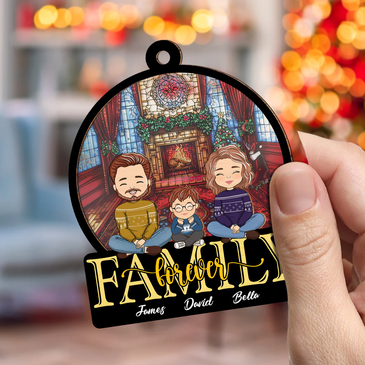 Family Forever - Personalized Custom Suncatcher Ornament - Image 4