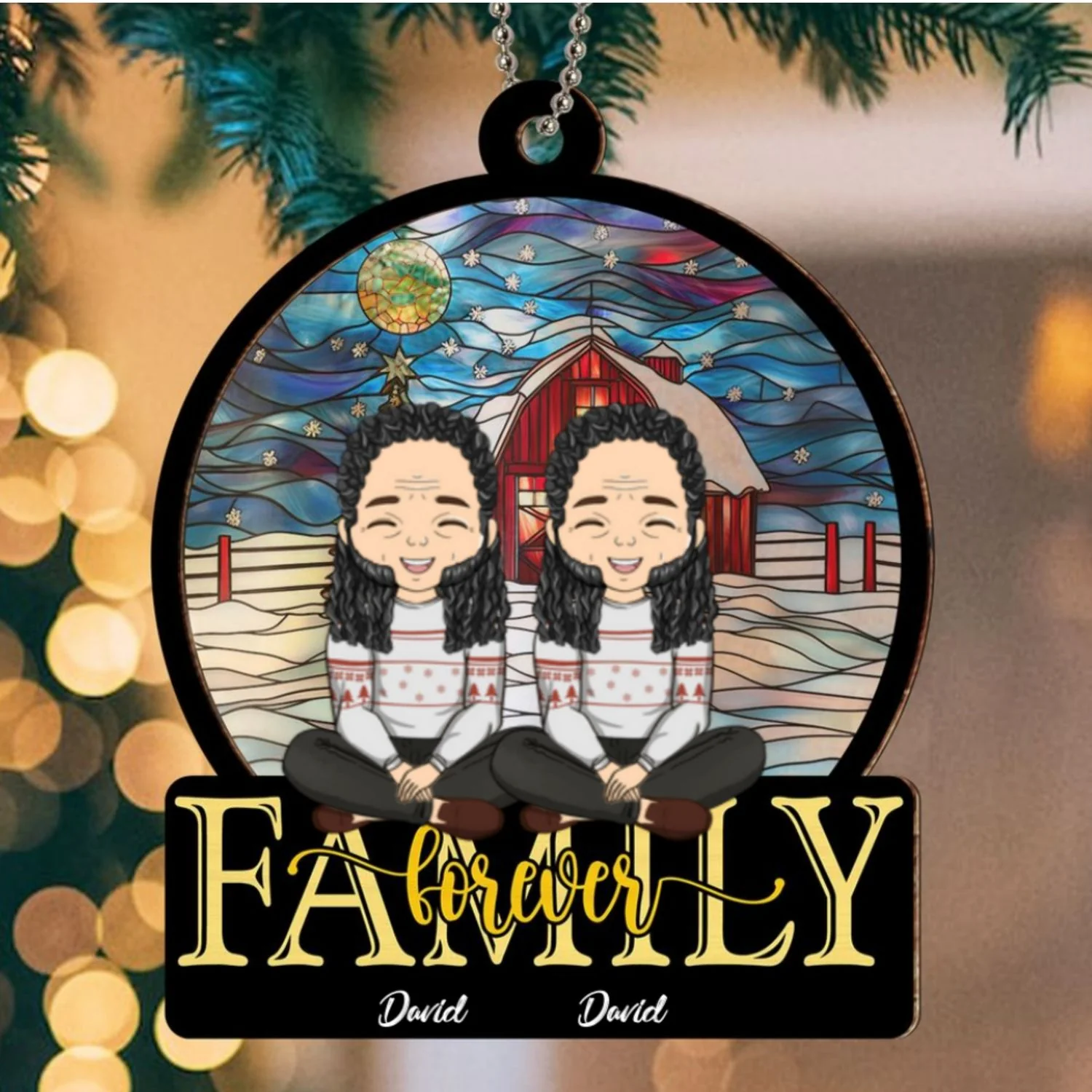 Family Forever - Personalized Custom Suncatcher Ornament - Image 6