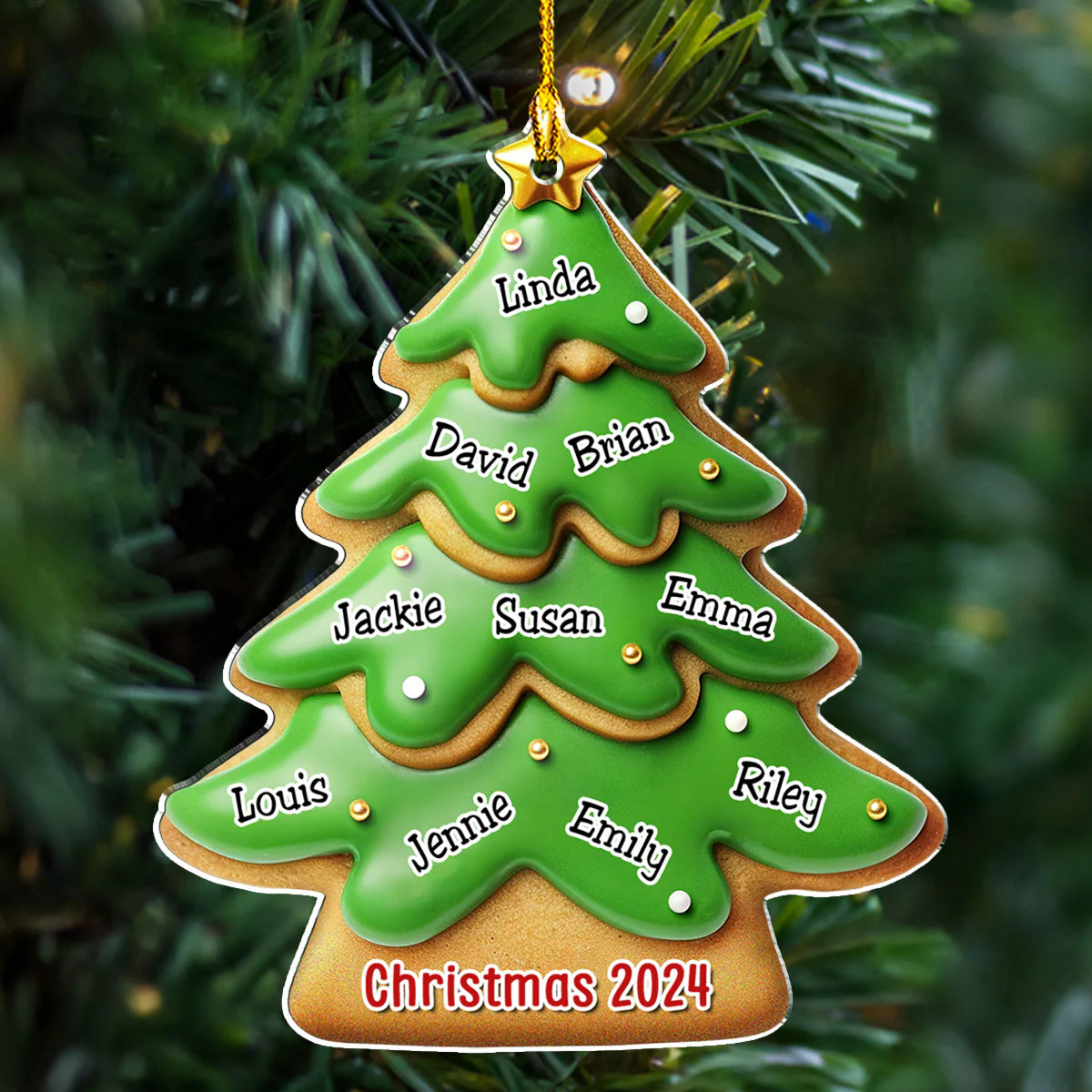 Family Friend Coworker Gingerbread - Personalized Custom Acrylic Ornament - Image 2