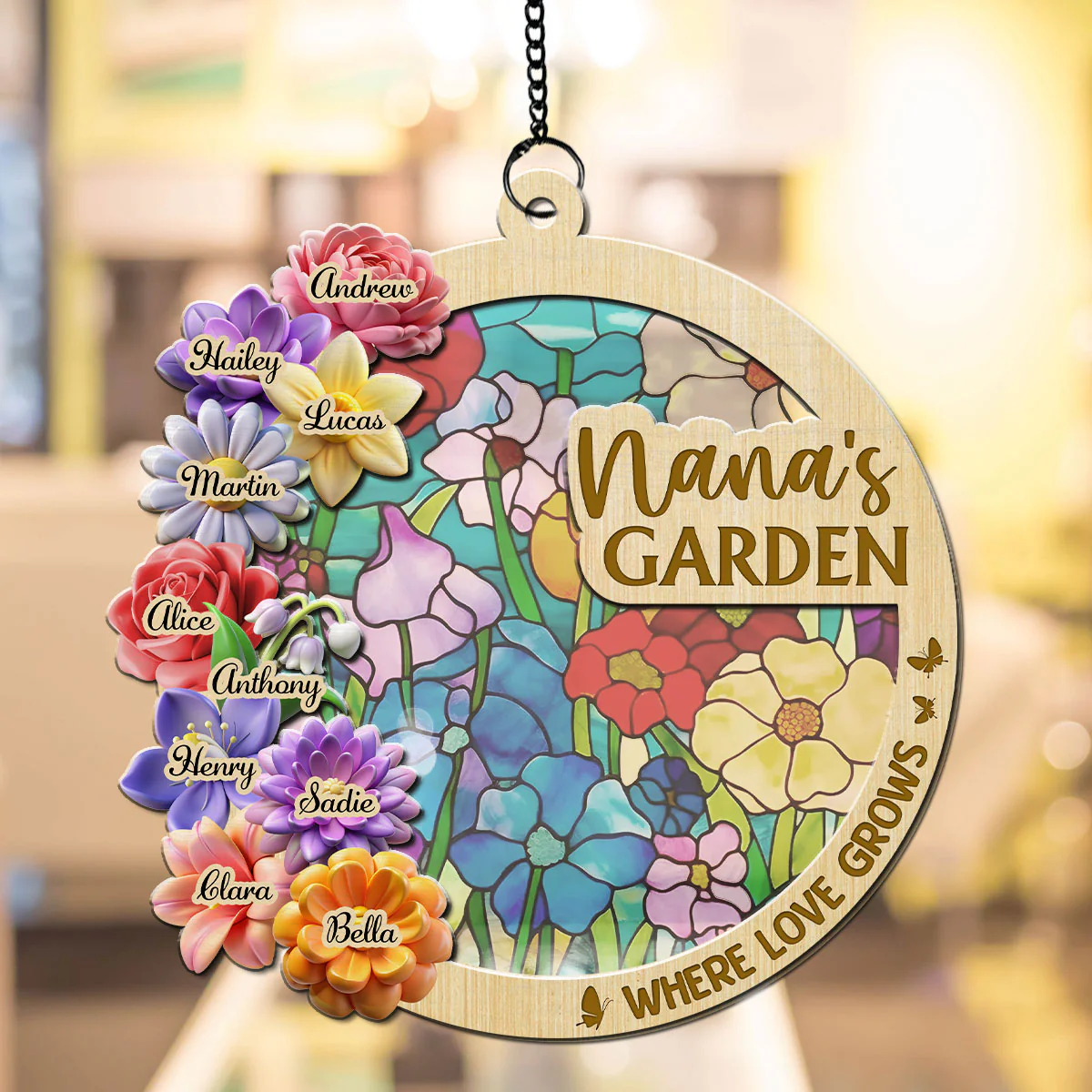 Family Garden - Personalized Custom Suncatcher - Image 3
