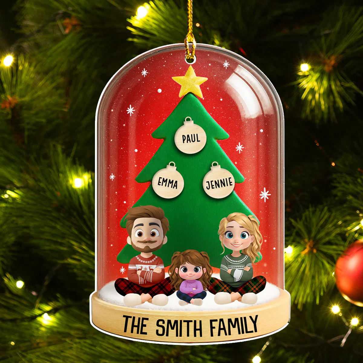 Family Gods Gift That Lasts Forever - Personalized Custom Acrylic Ornament - Image 2