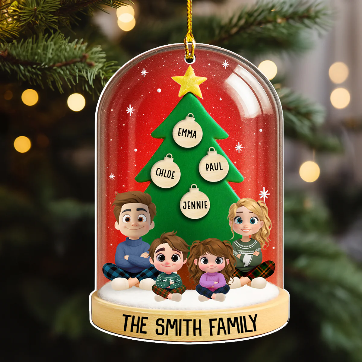 Family Gods Gift That Lasts Forever - Personalized Custom Acrylic Ornament - Image 3